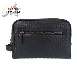 GUCCI Guccissima black leather clutch bag